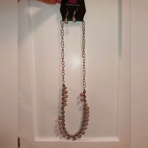 Grey beaded Paparazzi necklace set